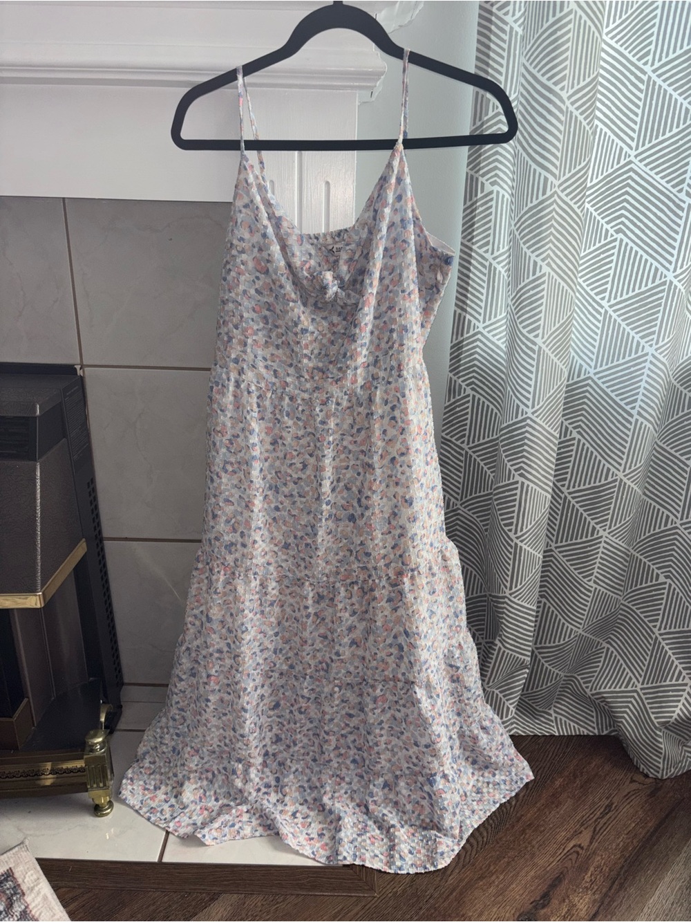 Nanette Lepore Pastel Blue and Pink Floral Midi Slip Dress